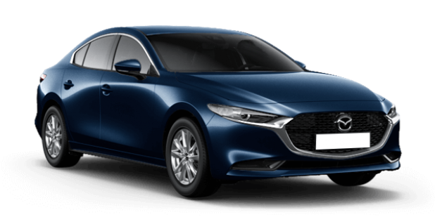 Mazda 3 Sedan New в цвете Deep Crystal Blue MC