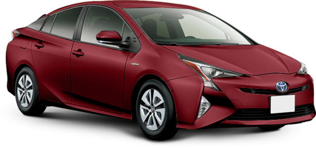 Toyota Prius в цвете красный