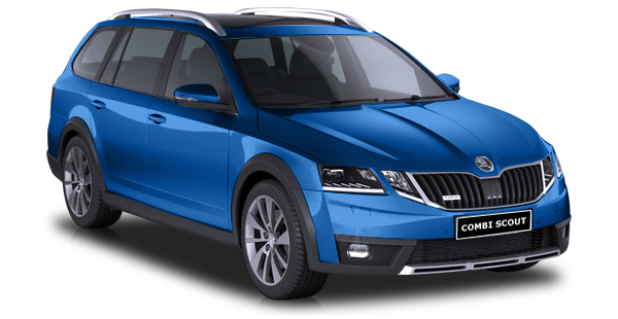 Skoda Octavia Scout 2018 в цвете Pacific Blue