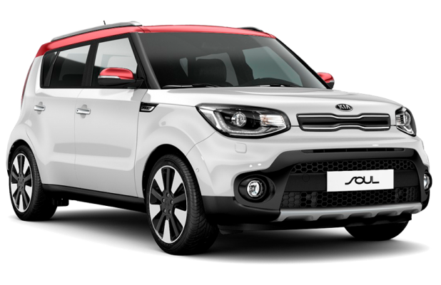 Kia Soul в цвете Clear White + Inferno Red (AH1)