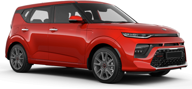 Kia Soul New в цвете inferno red black