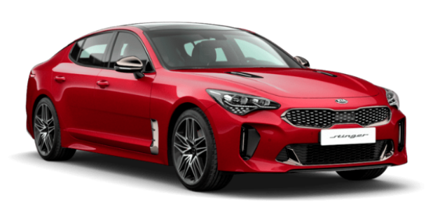 Kia Stinger New в цвете Hi Chroma Red (H4R), металлик