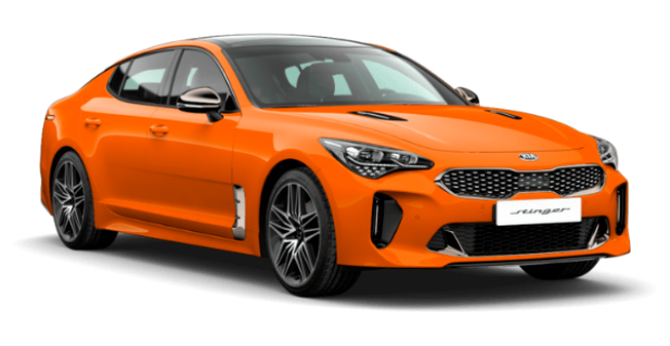 Kia Stinger New в цвете Neon Orange (N2O), металлик