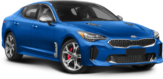 Kia Stinger в цвете micro blue (m6b)