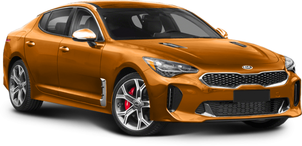 Kia Stinger в цвете neon orange